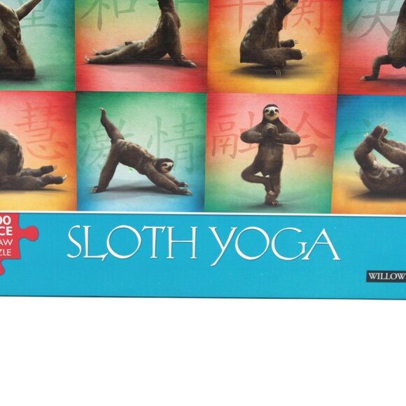 Willow Creek SLOTH YOGA 1000 Piece Jigsaw Puzzle 26" X 19.25" Made in USA 2018 - Picture 2 of 7